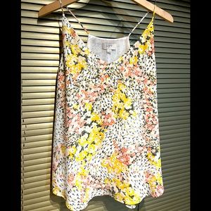 LOFT CHIFFON LINED SUMMER FLORAL BRIGHT FLOWY TOP NWOT